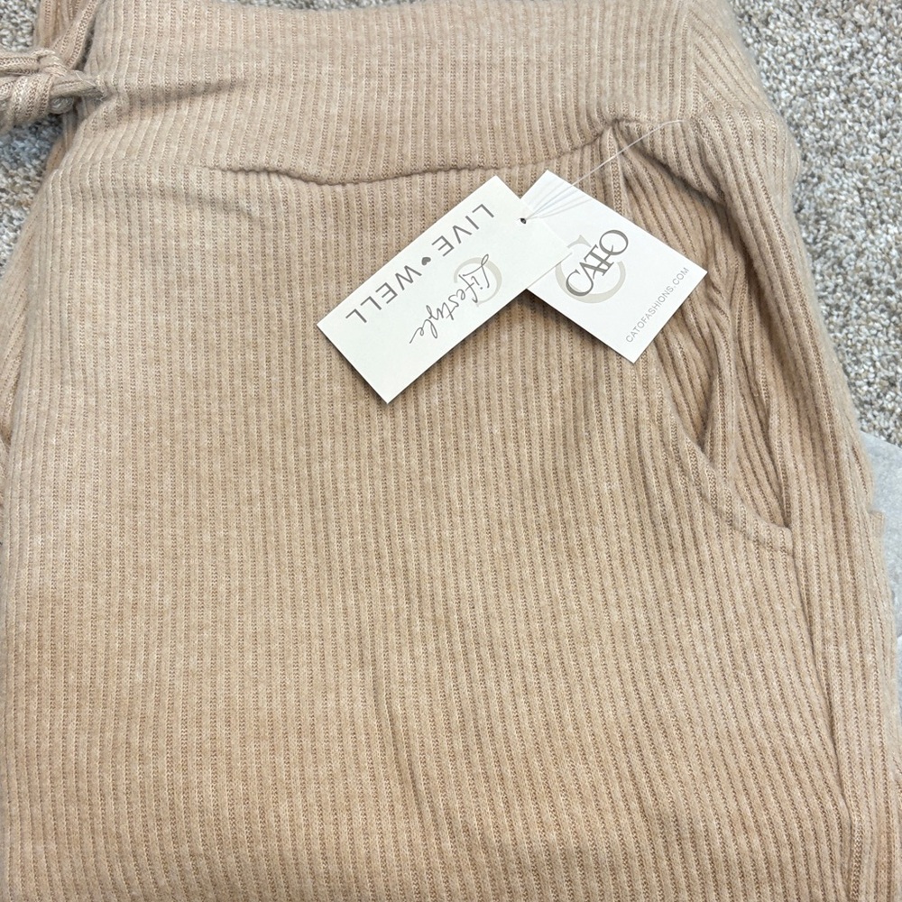 Cato Beige Ribbed Knit Top